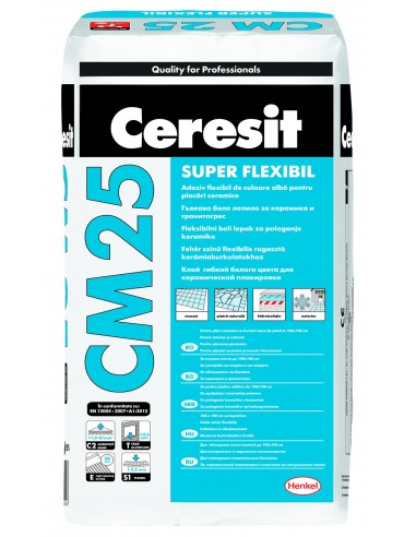 Adeziv Ceresit CM 25 adeziv flexibil pentru placari ceramice si din piatra naturala in medii permanent umede